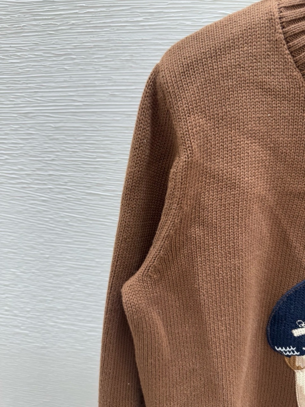 Polo by Ralph Lauren Brown Crewneck Sweater with Varsity Bear - Picture 5 of 6